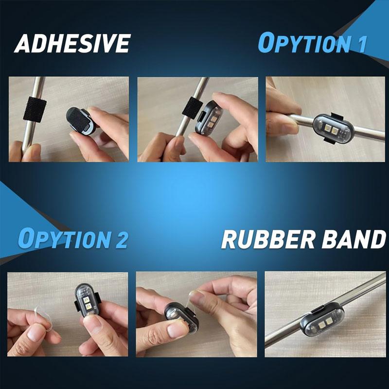 Bike Car Motorcycle LED Flash 8 Color Remote Warning Light Mini Wireless Strobe Universal Signal Light Indicator Safety Lights