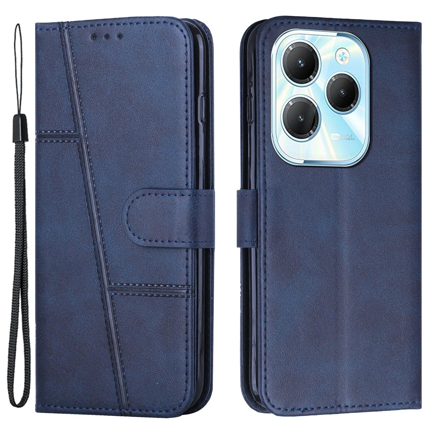 

Для Infinix Hot 40/Hot 40 Pro Чехол для телефона Кошелек Подставка Обложка Текстура теленка Sapphire