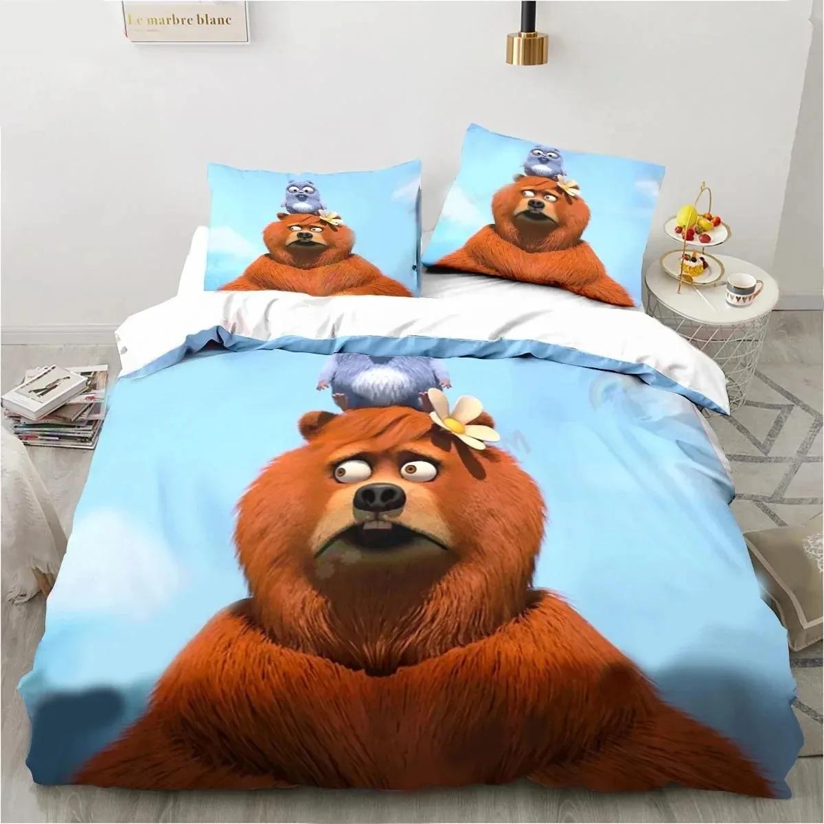 

Cartoon Grizzy N Lemmings Bedding Set Duvet Cover Bed Set Quilt Cover Pillowcase Comforter King Queen Size Boys Adult EU single(135x200cm)