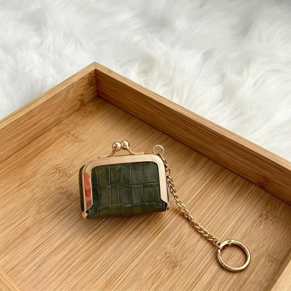 Portable Kiss Lock Coin Purse PU Leather Keychain Change Wallet Valentine's Day