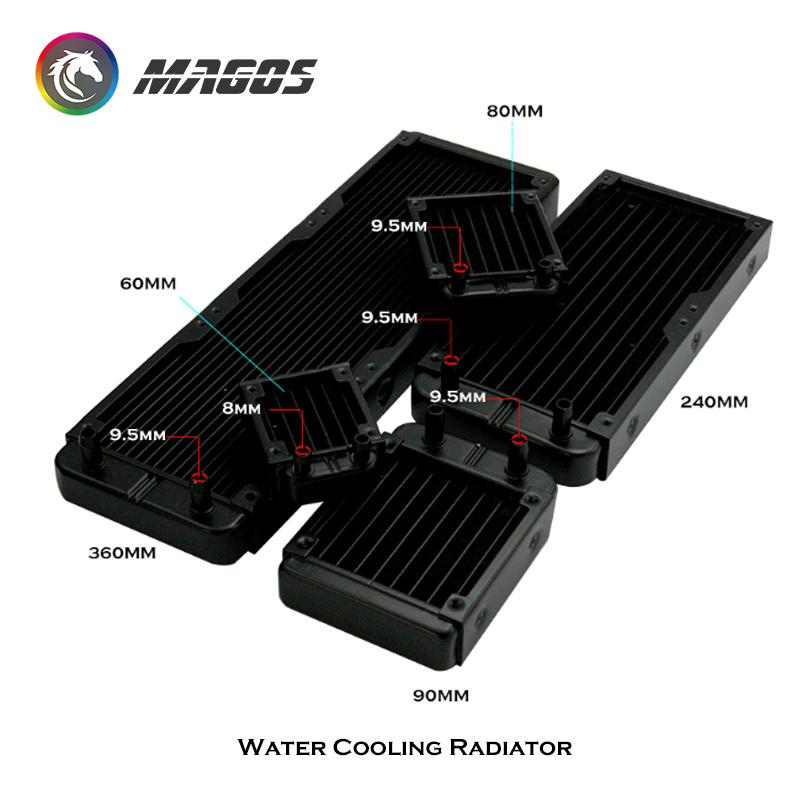 G1/4'' Aluminum Radiator For PC Water Cooling Computer Case GPU CPU RAM Cooler Fan Heatsink 60/80/90/120/240/360mm Black/White