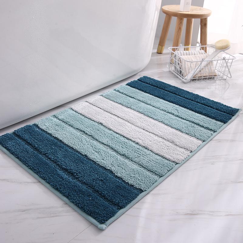Neue einfache Streifen Schlafmatte Fußmatte Teppich Badezimmer Bad Rutschfest Saugfähig Fußmatte
