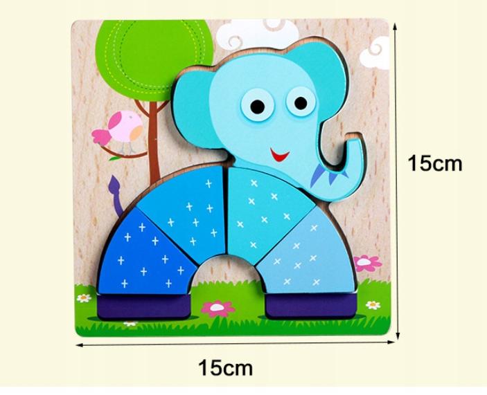 TG50028 Wooden Elephant Puzzle Educational blocks