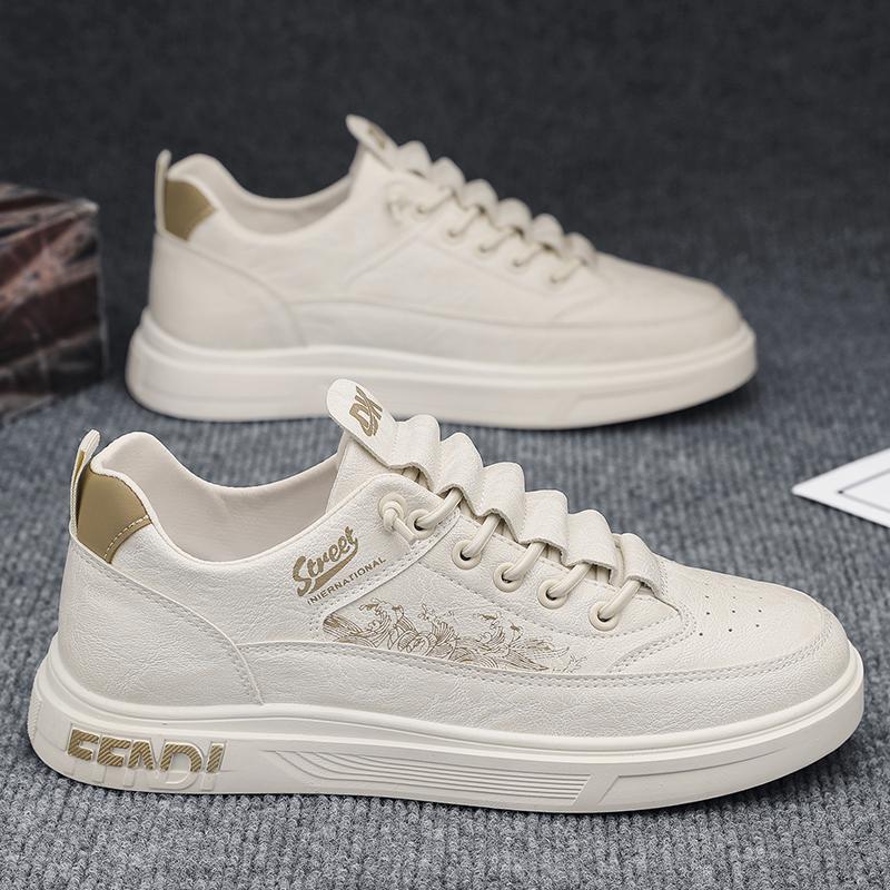 

Xiaobai men s shoes are breathable in summer, youth sports and leisure board shoes, personalized men s one-pedal leather shoes, platform trendy shoes 44