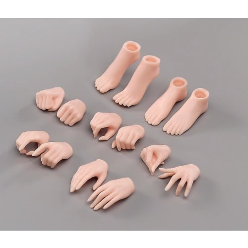 TOYBARJAPAN 1/6 Scale Figure Accessories/ANT Beautiful Female Body 7PS Orchid Fingers and Cute Fist Hand and Foot Set (for Tan Normal Skin Body)