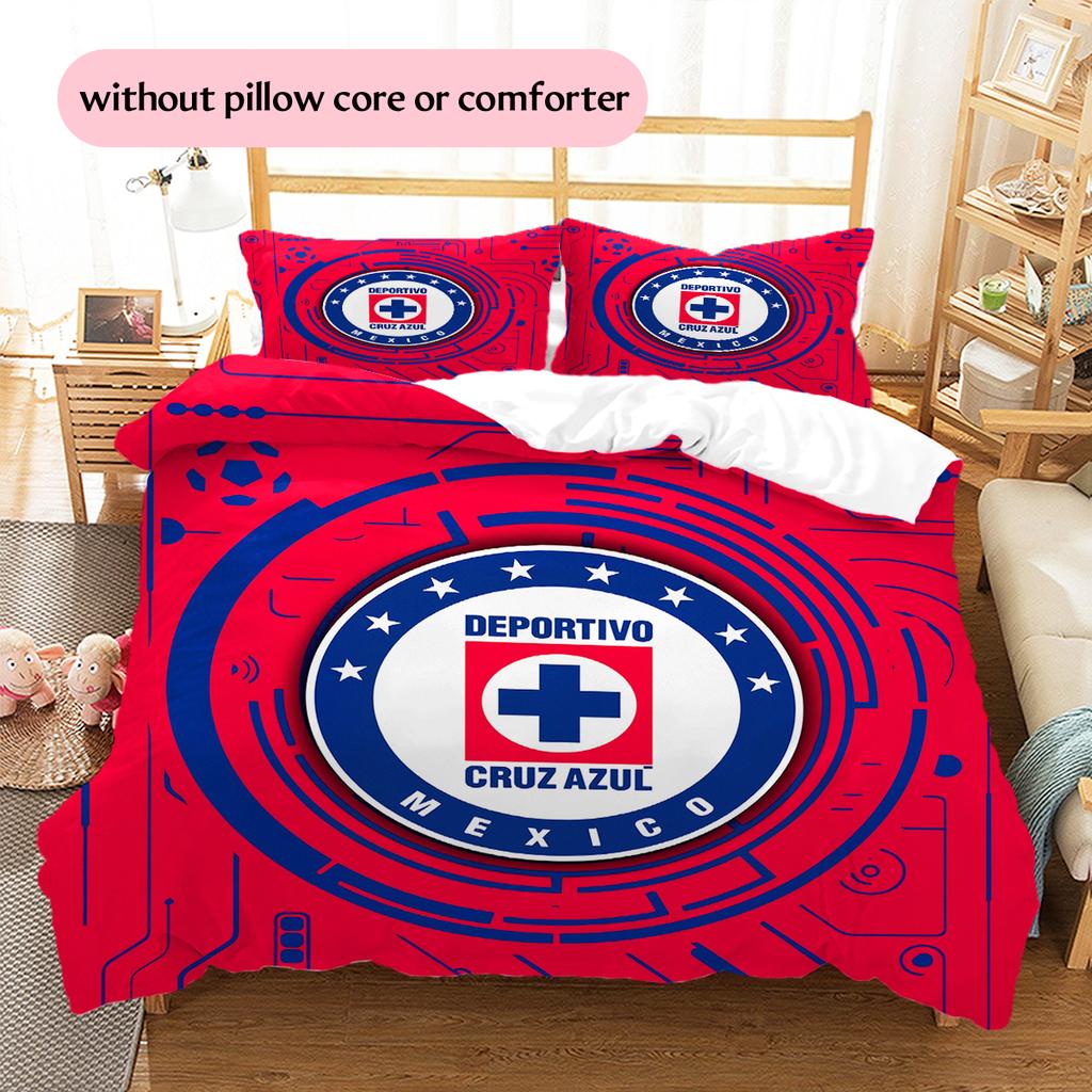 Cruz Azul Pattern Bedding Home Decoration Birthday Gift (1 * duvet cover + 2 * pillowcase, without core)