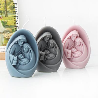 Catholic Holy Family Candle Mold Jesus Virgin Mary Figurine Silicone Mould Handmade 3D Gift Christmas Home Decoration DIY Molds