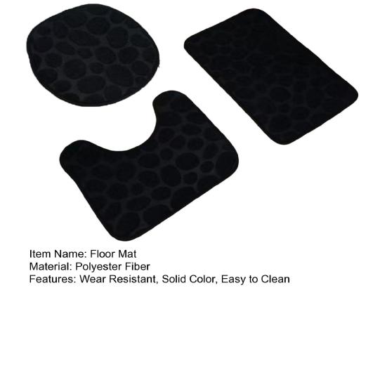 Non-slip Floor Mat U-shaped Pad Three-piece Set Wear Resistant Solid Color