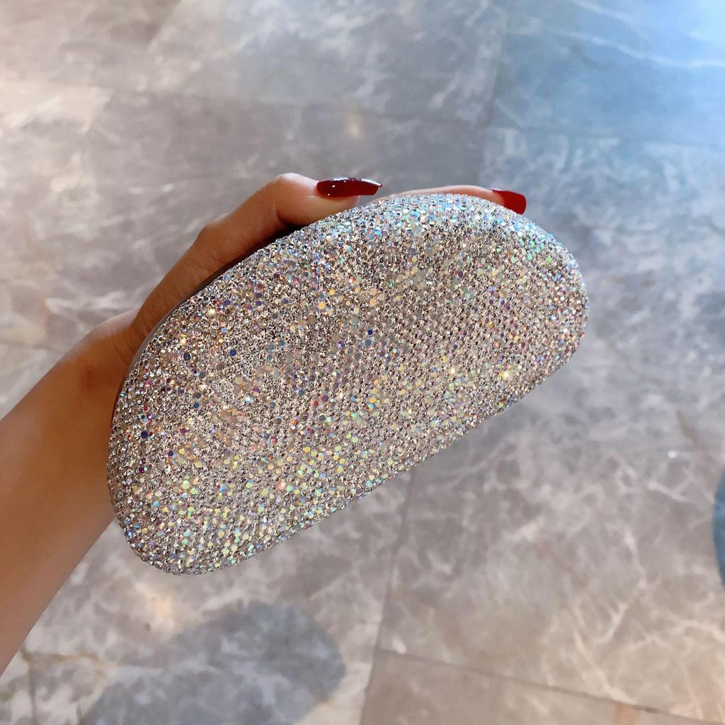 High-Value Rhinestone Half-Round Glasses Case for Sunglasses and Myopia Glasses