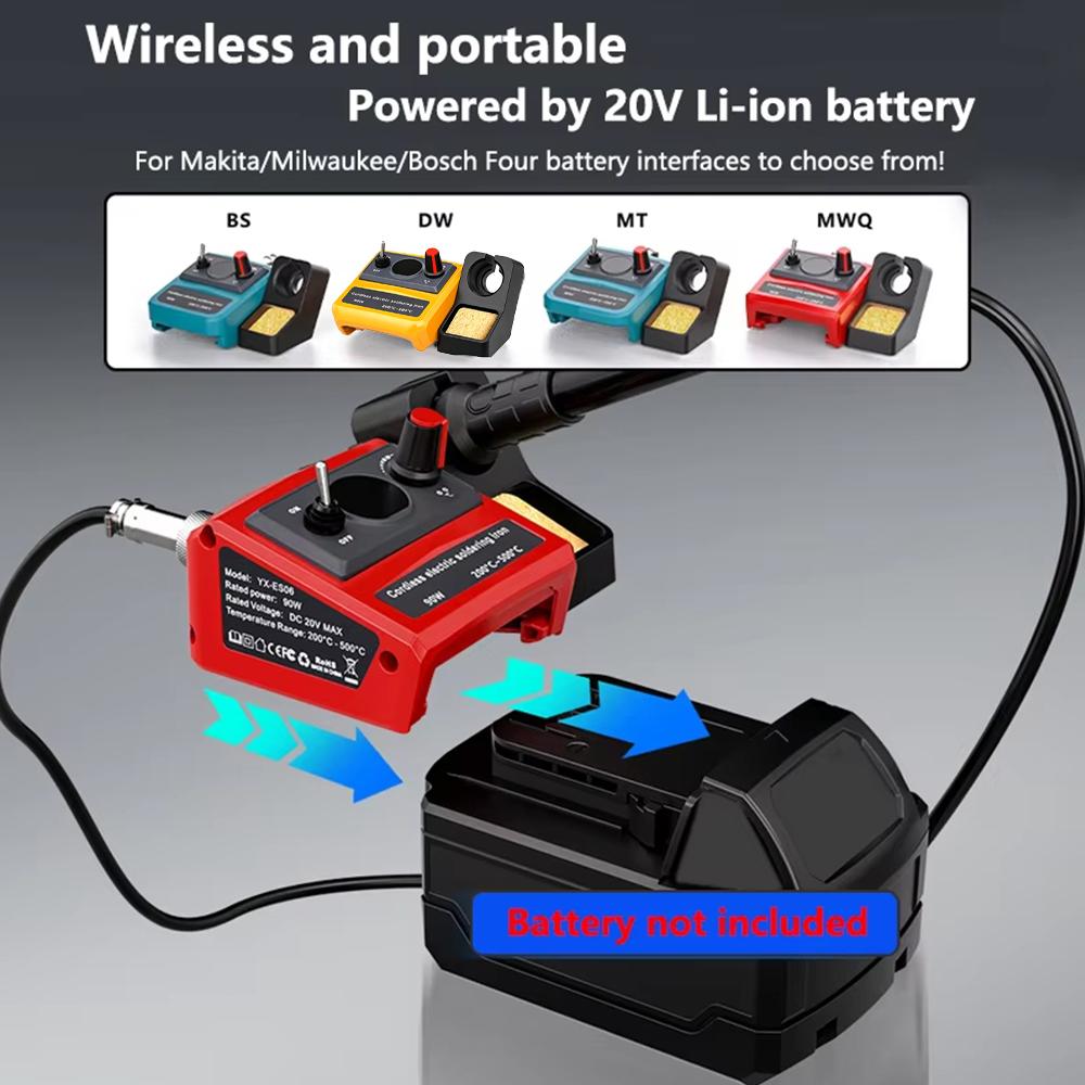 Cordless Soldering Iron Kit for Makita/Dewalt/Milwaukee 18v LXT Battery,91W LED Digital Solder Iron Soldering Gun with 1pcs Tips