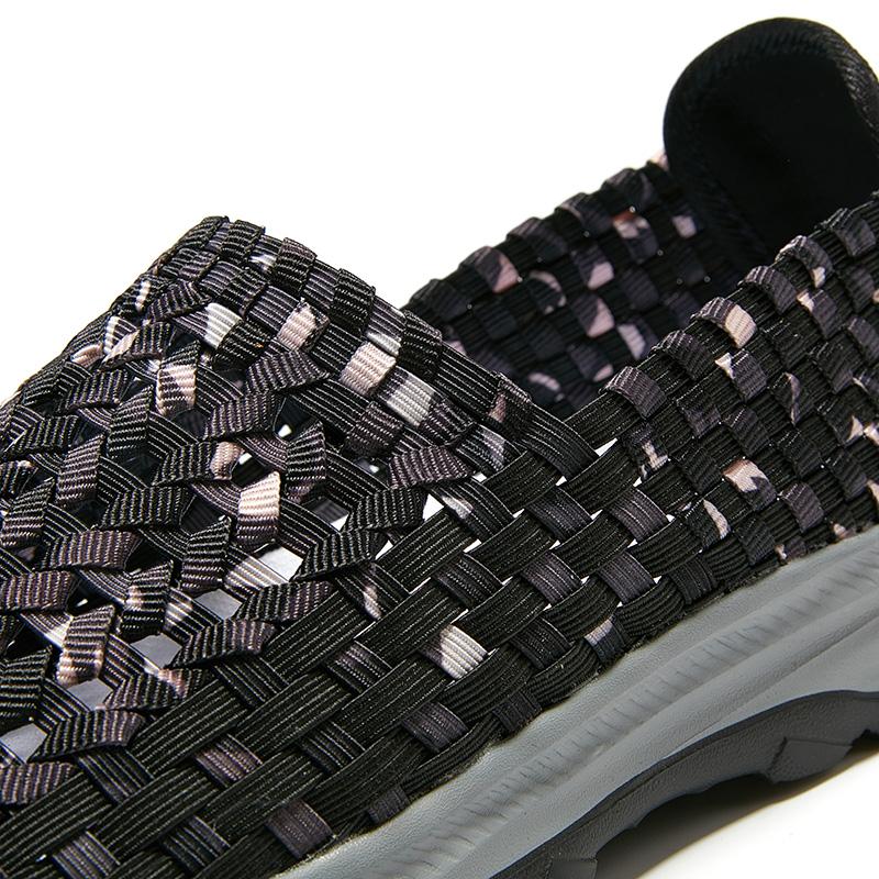 Men Camouflage Breathable Slip on Sneakers Men Summer Braid Beach Lazy Shoes Casual Weave Walking Flats