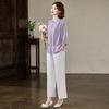 Plus Size Women's Slimming Pants & Mid-Sleeve Shirt Two-Piece Set - 2026 Summer Collection