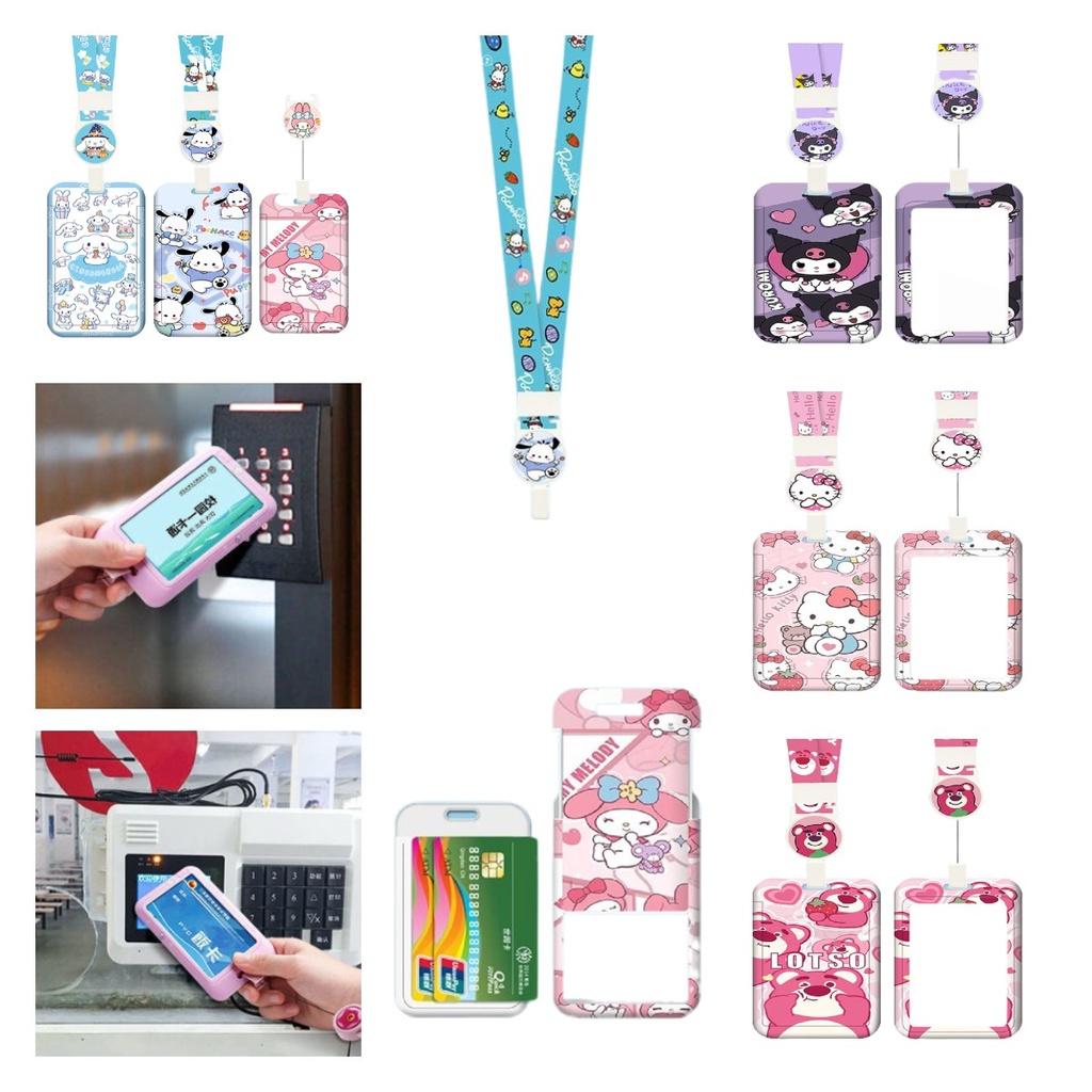 Cute Cartoon Id Card Holder With Retractable Lanyard For Work, School, And Travel