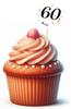 Toppers 60th Birthday White Background Black Text 6pcs.