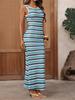 Spring/Summer 2026 Striped Sleeveless Knit Dress: European and American Resort Style Fashion for Women.
