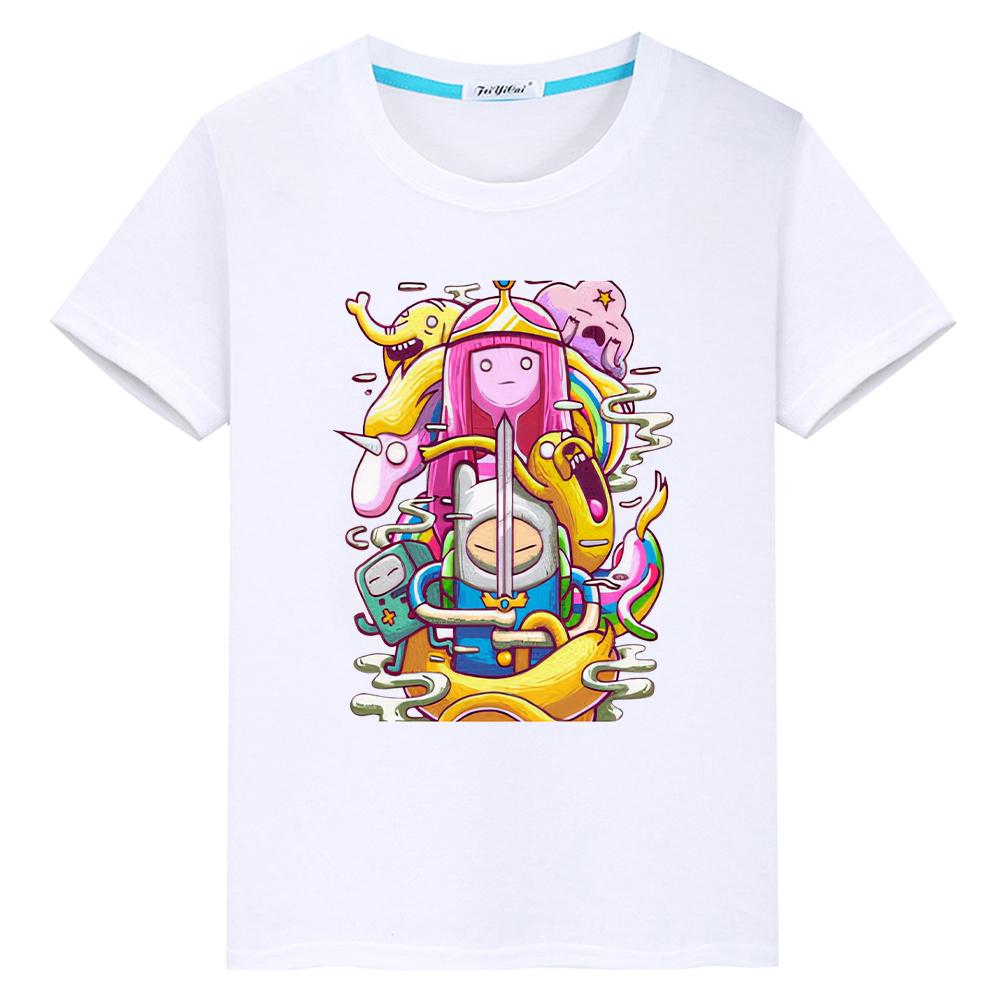 

детская одежда для девочек время приключений аниме короткие топы футболка с гордостью 100% хлопок футболка для детей мальчика 10 лет y2k одежда для малышки 100 белый