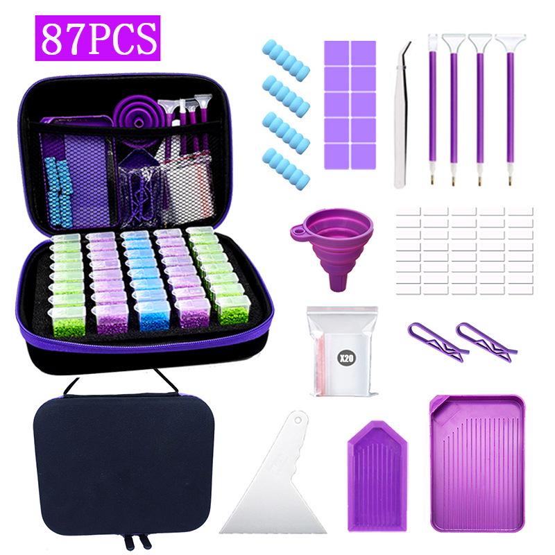 DIY Diamond Painting Kit: Funnel, Drill Pen, 60 Compartment Bottles, 30 Storage, Butterfly Bag