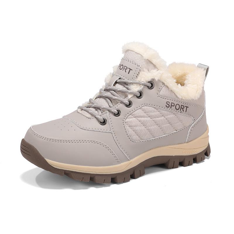 Women's Waterproof High-Top Snow Boots, Fleece-Lined for Warmth, Thick Sole, Plus Size, Winter Outdoor Sports Shoes
