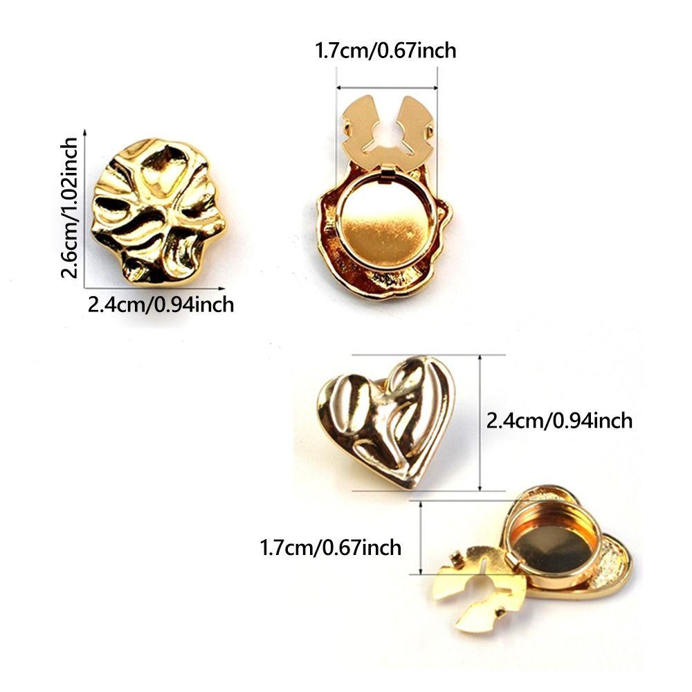 Irregular Metal Metal Cufflinks Shiny Brooch Pins New Button Covers Women Men