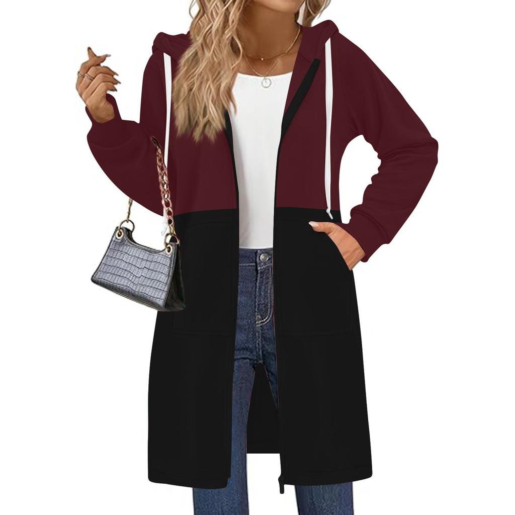 Women's Zip Up Hoodies Oversized Fleece Long Pullover Hooded Sweatshirts Casual Long Sleeve Fall Hoodie Jacket