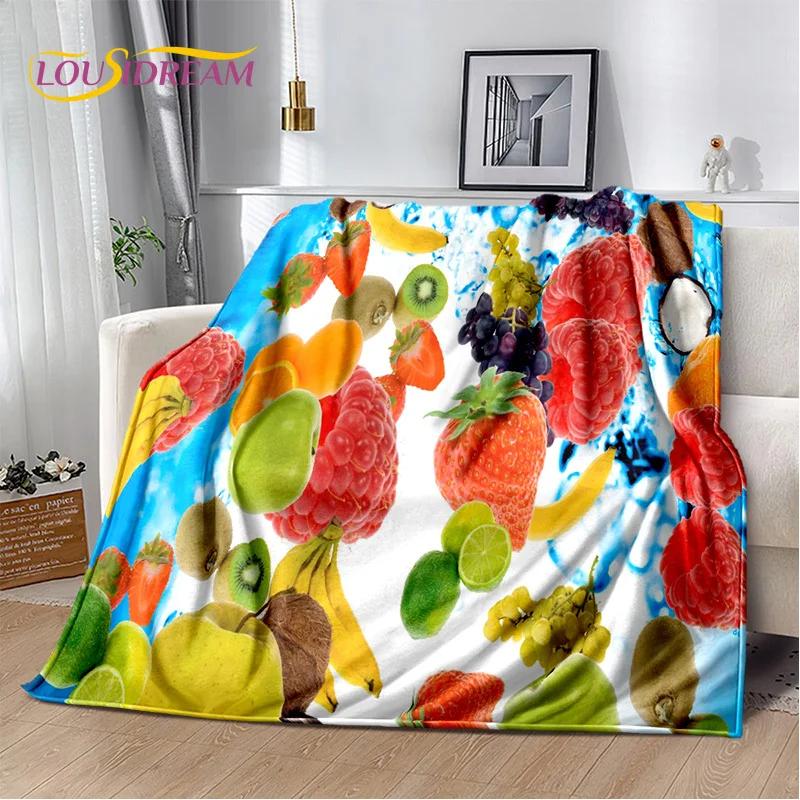 Cartoon Cute Fruit 3D Printing Blanket,Soft Throw Blanket for Home Bedroom Bed Sofa Picnic Travel Office Rest Cover Blanket Kids