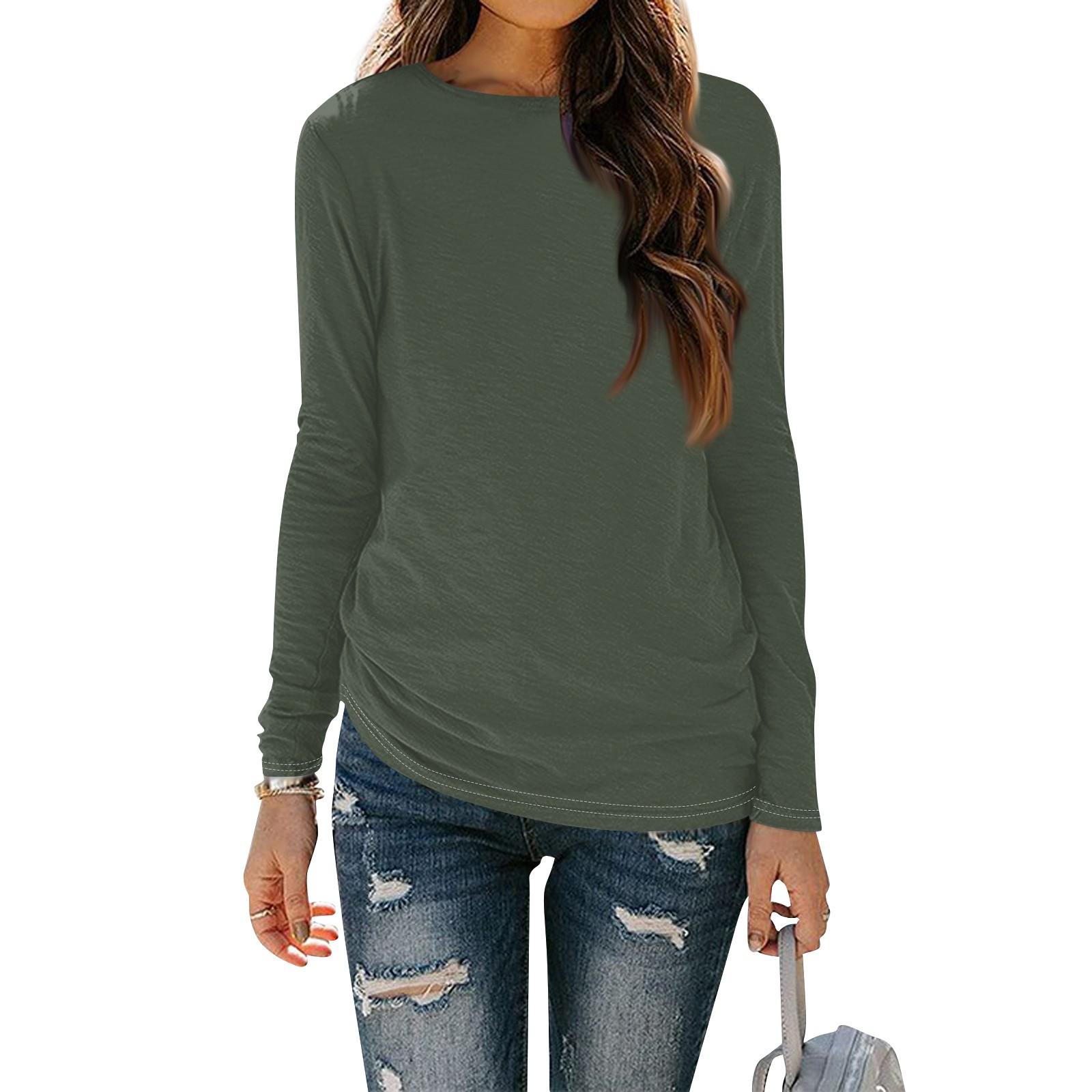 Женские рубашки с длинным рукавом и круглым вырезом — фото 6