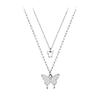 Hot Butterfly Double Layer Necklace Female Temperament Clavicle Chain