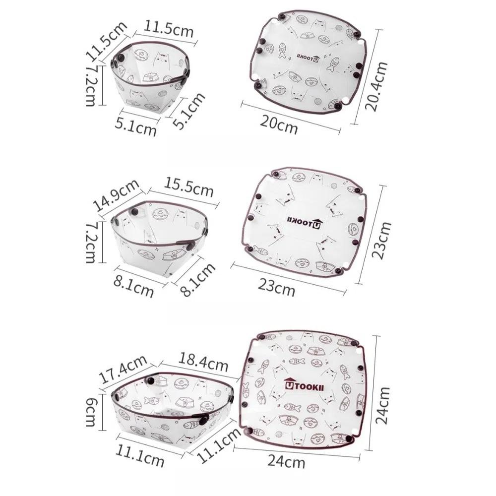 New Foldable Camping Tableware PP Lightweight Travel Dishware Easy to Clean Cartoon Cat Folding Tableware Outdoor Accessories