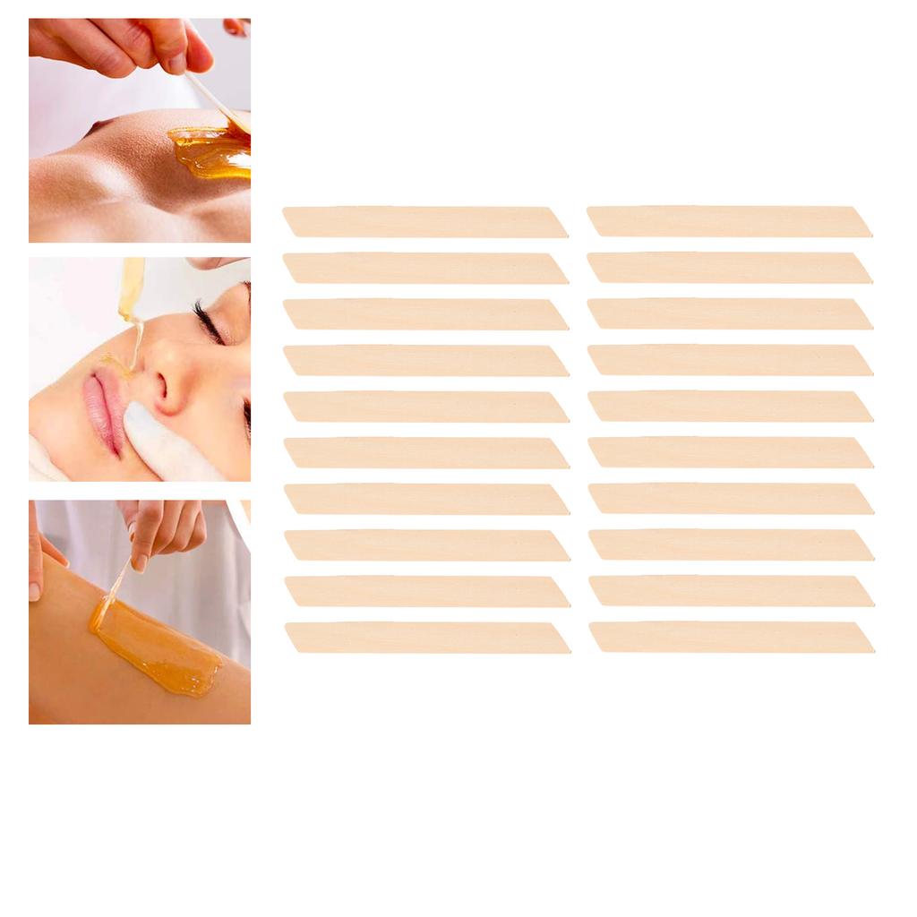 20pcs Quadrangle Shape Wooden Wax Sticks Wax Spatulas Applicator Hair Removal Tool