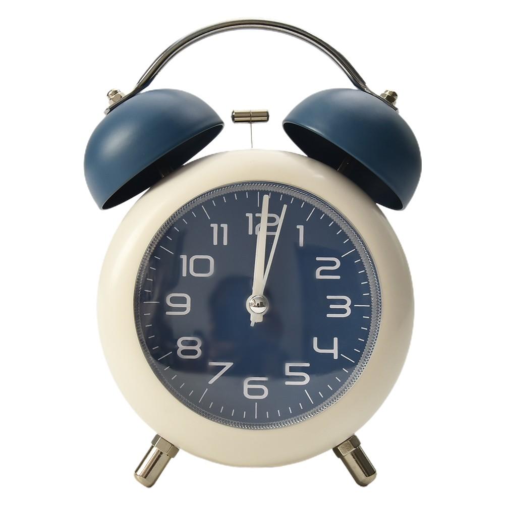 Twin Bell Vintage Metal Alarm Clock with Night Light for Dormitory  for Home Office