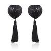 Sequin Heart-shaped Tassel Nipple Covers - Adult SM Bondage Accessory