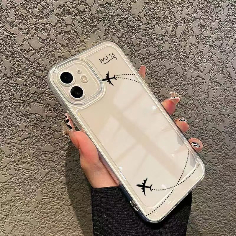 Simple lines aircraft suitable for iphone11promax mobile phone case Apple 11 anti-drop 11/space case 11/11