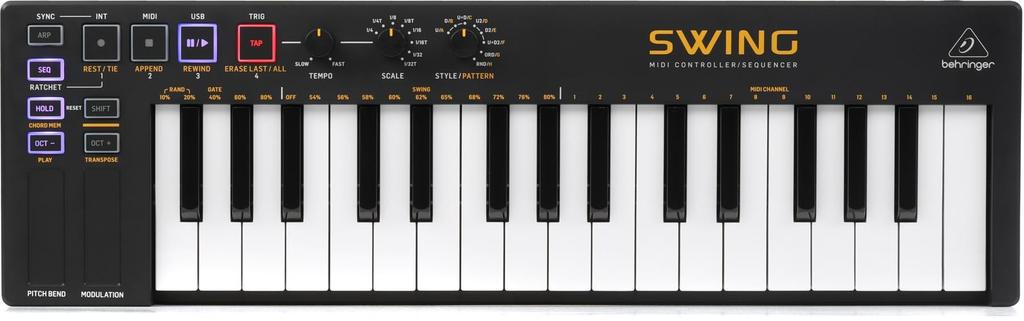 Behringer Behringer клавиатура пошаговый секвенсор арпеджиатор SWING BLACK USB/MIDI CV/GATE