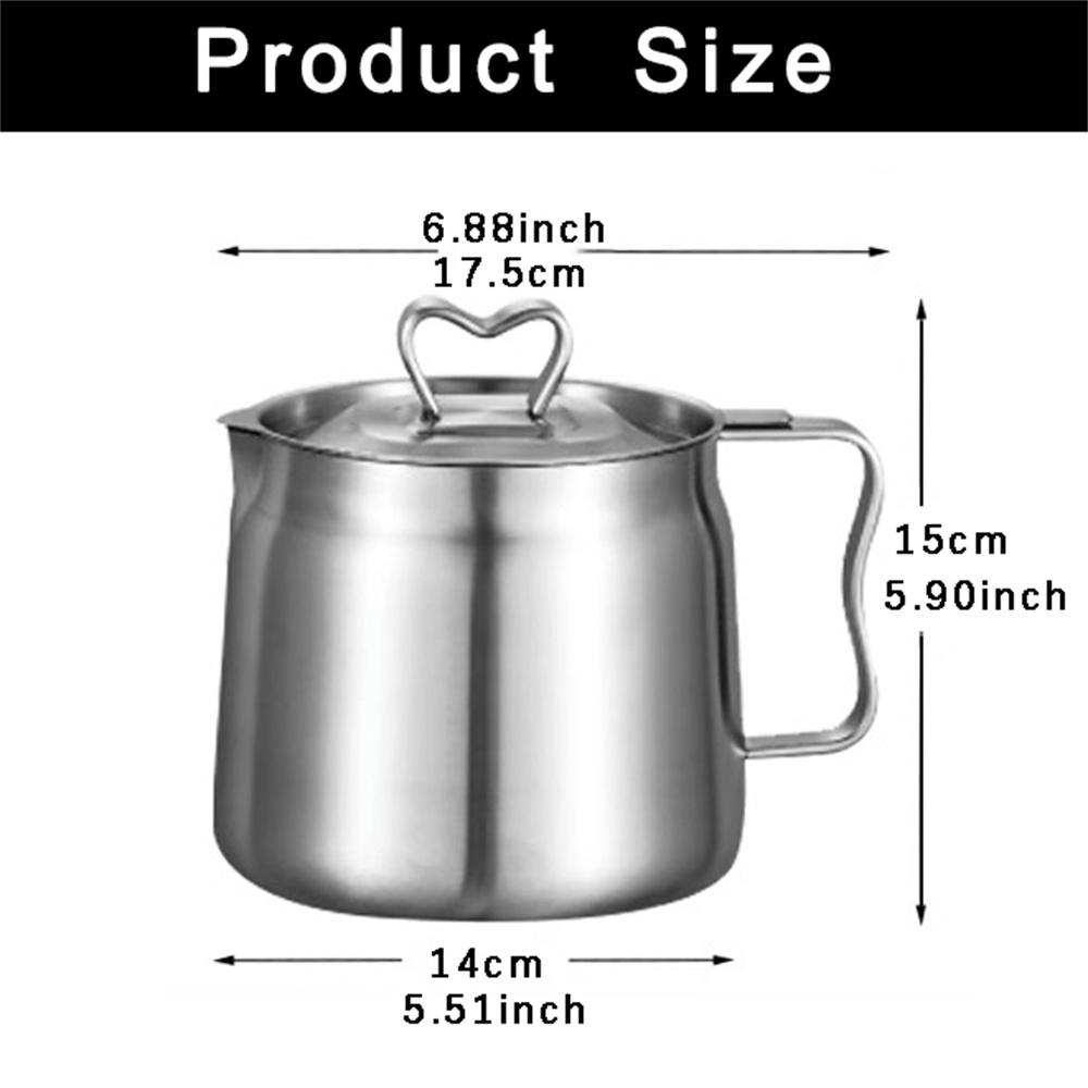 

1,5 л Нержавеющая сталь Бытовой масляный фильтр горшок с ситом бак контейнер кувшин большой емкости для хранения кухонные принадлежности для приготовления пищи