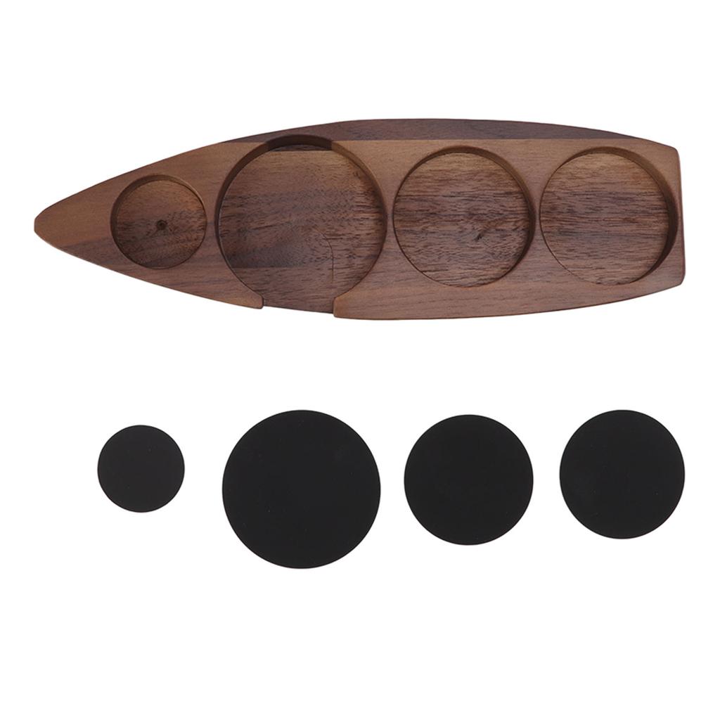 Wooden Coffee Tamper Holder Coffee Tamper Mat Stand Coffee Maker Support Storage Base Walnut Large