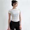Womens Short Sleeve Yoga Tight Top Slim Fit Sports Running Training Gym Wear