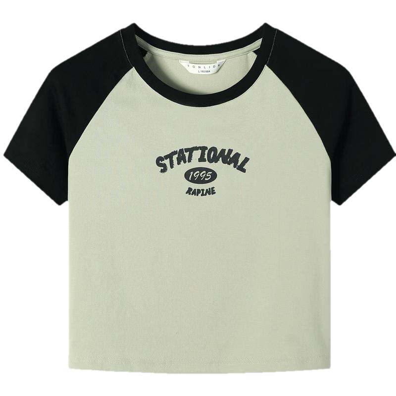 

TonLion Women s Raglan Short Sleeve T-Shirt M
