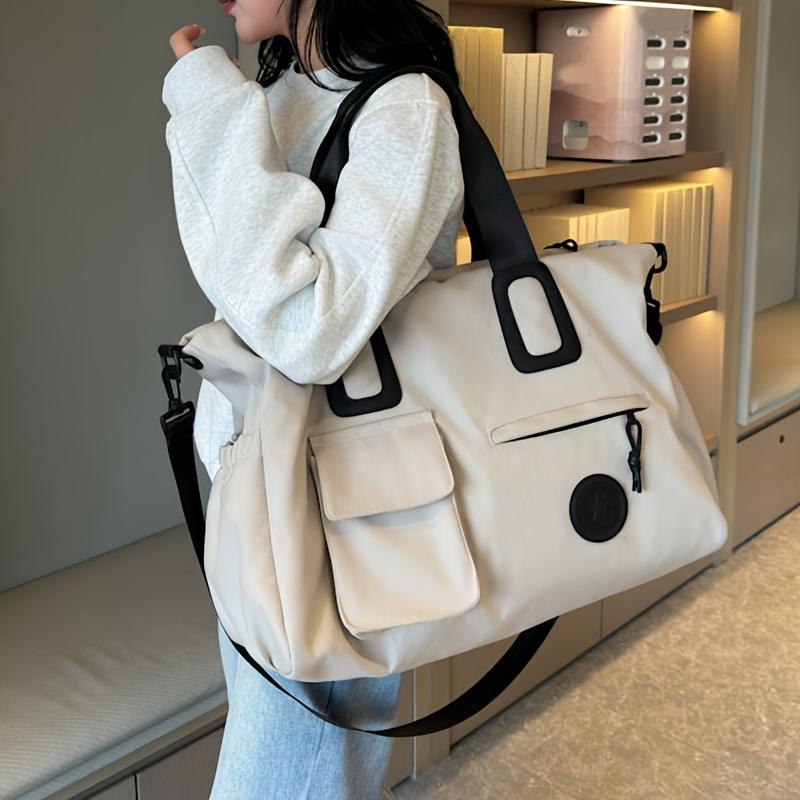 [Large Capacity Travel Tote] Large Capacity Travel Tote Bag, Lightweight Luggage Carry-On, Gym Bag With Shoulder Strap