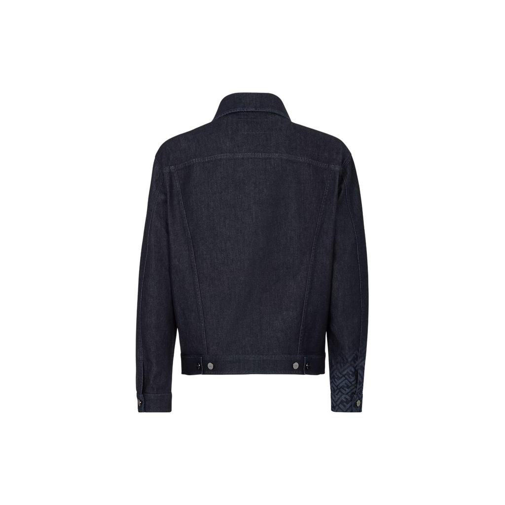 FENDI Logo Monogram Detailed Denim Jacket FW0428AQLUF0QA2