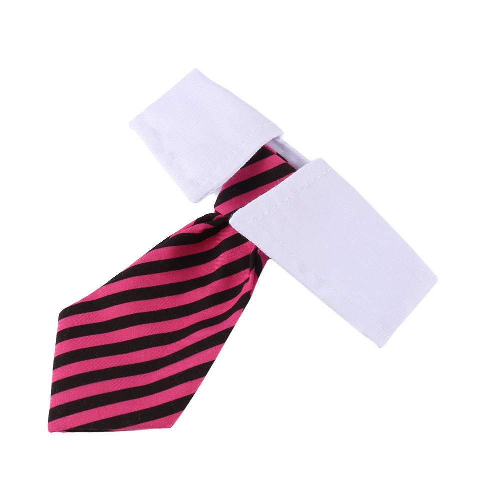 

Lovely Striped Bow Tie Collar Adjustable Neck White Collar For Pet Puppy Cat