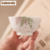 2pc/set Hand Drawn Wisteria Flower Ceramic Tea Cup Small Single Master Cup Ladies' Tea Bowl Meditation Cup Kung Fu Teaware 60ml
