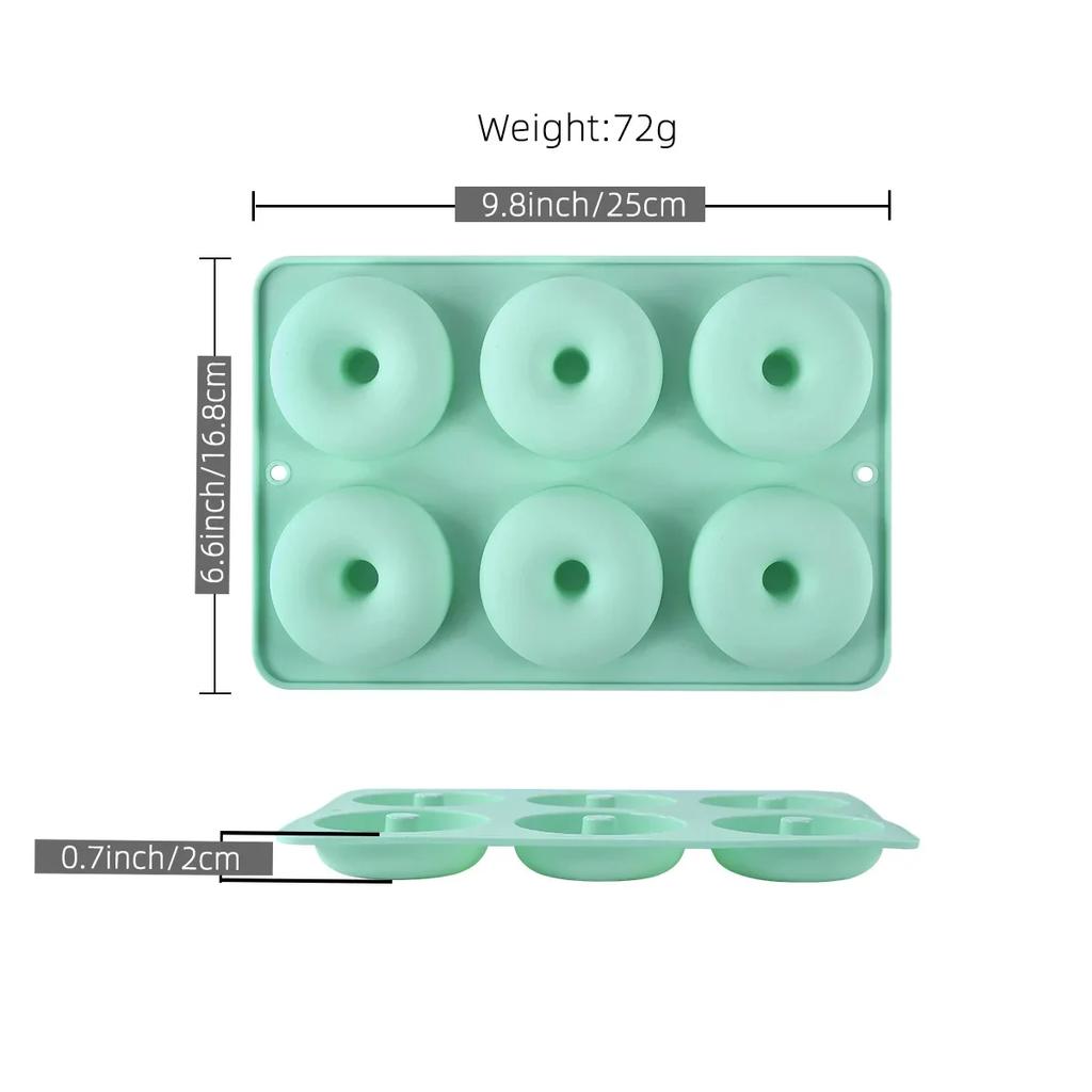 6 Hole Silicone Donut Mold Cake Mold Non Stick Bagel Pan Pastry Chocolate Muffins Donuts Heat Resistant Kitchen Accessories Tool