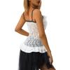 Women Street Shirt, Sleeveless V Neck Lace Floral Bow Slimming Casual Party Ruffle Suspender Tops