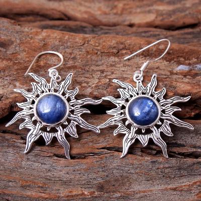 Solar Eclipse Earring, Handmade Jewelry, Kyanite Earring, Gift For Mum, Dangle Earring, Silver Jewelry