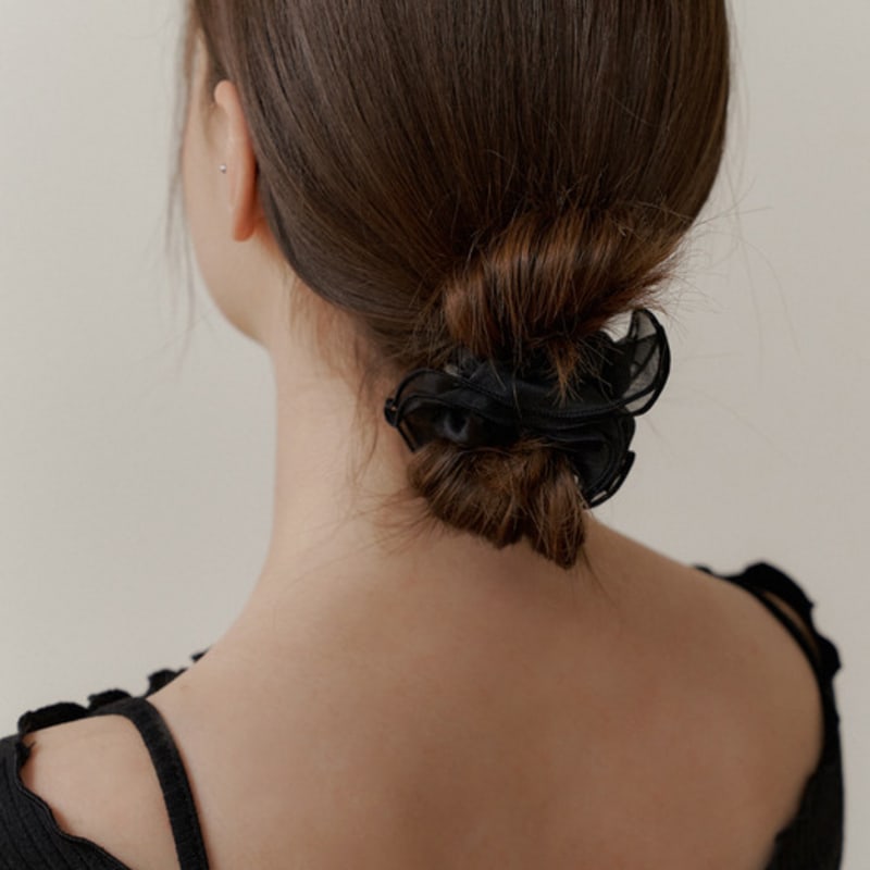 KINDABABY Romatic Mesh Lace Scurnch-black