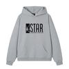 Nova‑badge Men Hoodie Front Stylized Star‑graphic Block‑font Text Motif Pullover For Soft Relaxed Casual Street Wear
