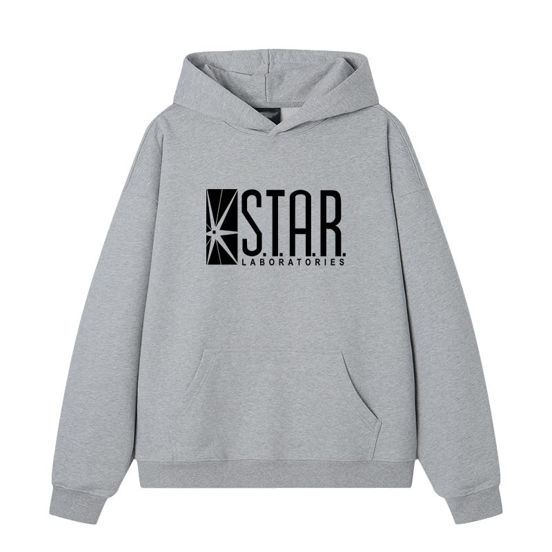 Nova‑badge Men Hoodie Front Stylized Star‑graphic Block‑font Text Motif Pullover For Soft Relaxed Casual Street Wear