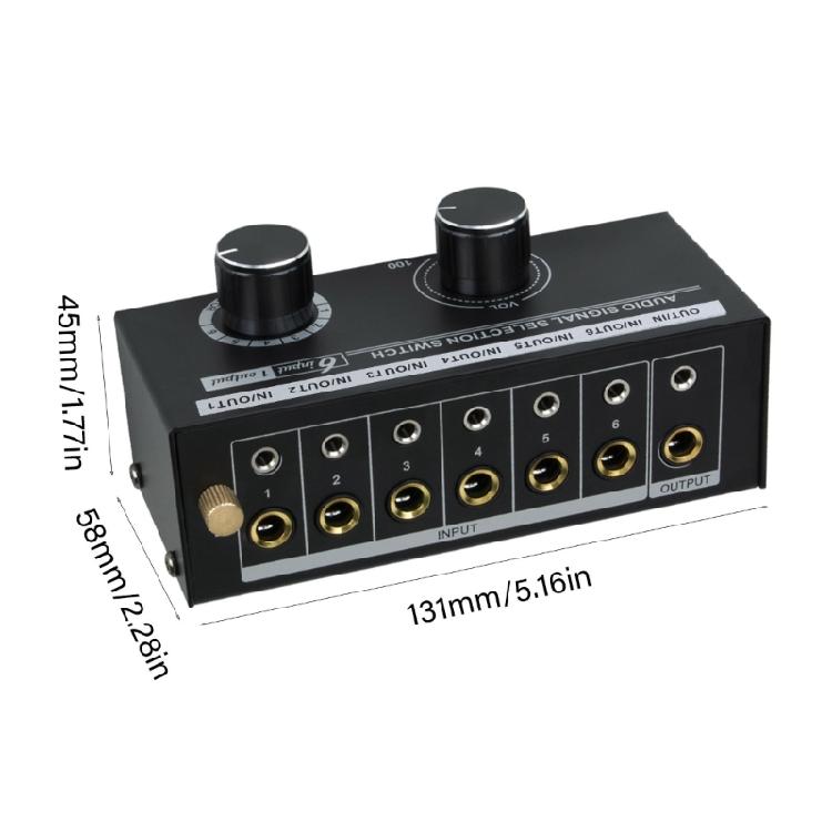 Compactly 6Channel Audios Switcher For Clear Sound And Easy Setups Eliminates Noise and Sound Interferences Selector