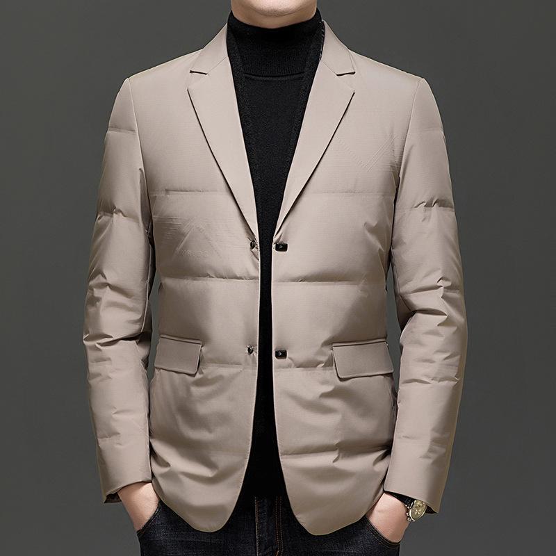 

Мужская зимняя куртка 2025 года с отстегивающимся шарфом – модная и теплая M хаки