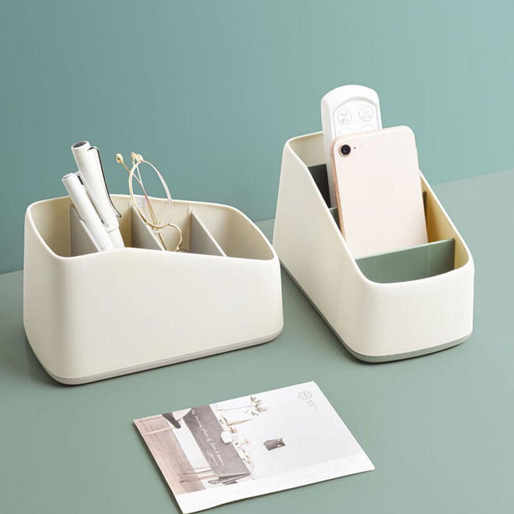 Remote Control Holder 4 Slot Desktop Storage Box Tv Remote Control Phone Trapezoidal Basket Stationery Organizer Case Home Hotel